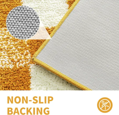 Miniatura 6 de CozeCube Alfombras de baño para baño antideslizantes, alfombra de baño de microfibra esponjosa absorbente lavable, alfombras de baño estéticas, Oro
