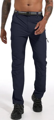 Miniatura 7 de WENRONSTA Pantalones cargo de senderismo para hombre, secado rápido, ligeros, impermeables, 6 bolsillos, para exteriores, pesca, montaña