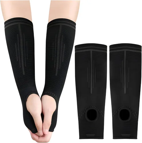 Miniatura 7 de ROOCHKD Mangas de brazo de voleibol para pasar el antebrazo, protector de brazo de compresión para niños y adultos