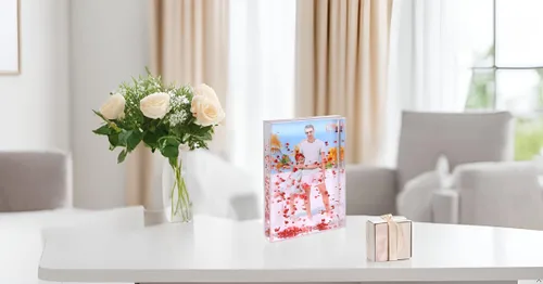 Miniatura 7 de Marco de fotos con purpurina líquida para mejores amigos, acrílico, flotante, agua, globo de nieve, marco de fotos, lindo regalo personalizado