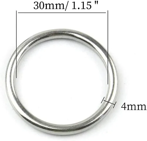 Miniatura 2 de 20 anillos redondos soldados de acero inoxidable 304 para cinturón de campamento, correas de perro, accesorios de equipaje