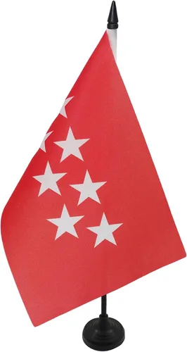 Miniatura 25 de Bandera de mesa de Andalucía 4'' x 6'' - Bandera de escritorio de la región española de Andalucía 5.9 x 3.9 in - Barra y base de plástico negro - AZ