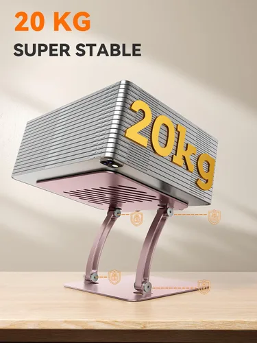 Miniatura 5 de tounee Soporte para tableta, soporte de escritorio de aluminio ajustable de doble barra, compatible con iPad de 4.7 a 16.9 pulgadas, tabletas de Oro