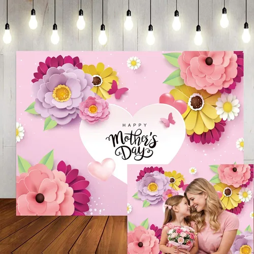 Telón de fondo para fotos del Día de la Madre de 7 x 5 pies, para sesión de fotos de fiesta de Acción de Gracias, Día de la Madre, Día de la Madre,