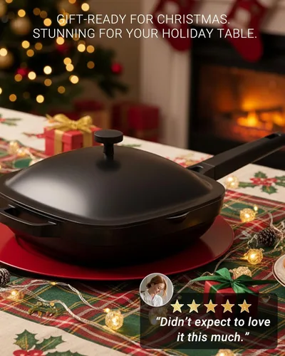 Miniatura 2 de USELUCK Sartén de 10.5 Pulgadas (3.8QT) con Tapa de Cerámica, Sartén Antiadherente de Cerámica, Sartén de Cocina Profunda de Aluminio Fundido