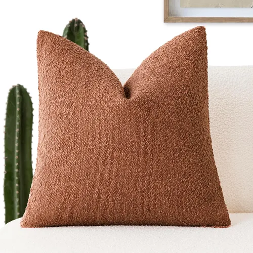 Miniatura 17 de Foindtower Fundas de almohada decorativas con textura de boucle, fundas de almohada sólidas, neutrales, suaves y acogedoras para silla, sofá