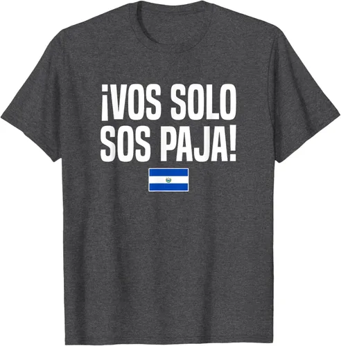 Miniatura 37 de Camiseta Vos Solo Sos Paja Salvadoran Slang Bandera de El Salvador, Negro
