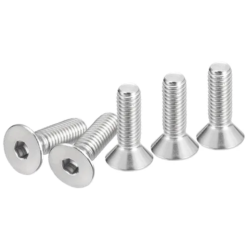 Miniatura 15 de DTGN Tornillos de cabeza plana de 3/8-16 x 5/8 pulgadas, paquete de 10 tornillos de cabeza plana hexagonal de acero inoxidable 304, rosca completa