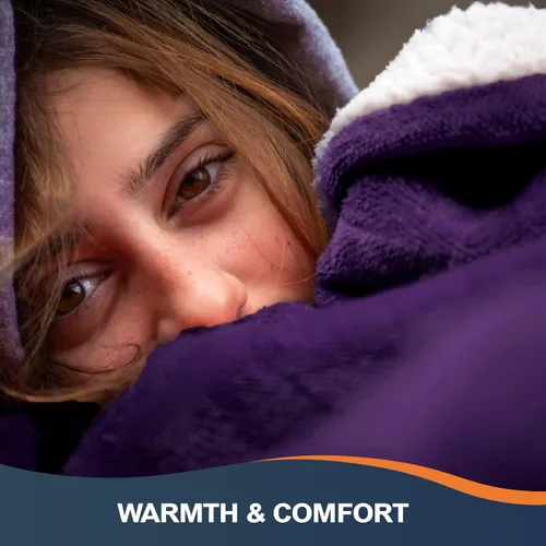 Miniatura 3 de Walensee Manta Sherpa de Forro Polar Mullida Throw Difusa Súper Suave Reversible de Franela de Microfibra para Sofá, Cama, Sillón Ultra Lujosa Morado