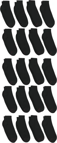 Miniatura 8 de Hanes Calcetines dobles resistentes para hombre, que disipan la humedad del cuello redondo y el tobillo, color blanco y negro, varios paquetes