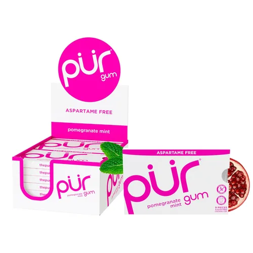 Miniatura 17 de PUR Gum Chicle sin aspartamo 100% xilitol Chicle con sabor natural a menta piperita, 9 piezas (paquete de 12)
