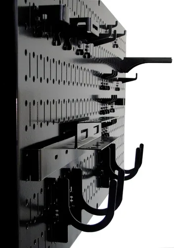 Miniatura 7 de Tablero horizontal para herramientas de garaje para pared, dos tablas de 32 pulgadas de ancho x 16 pulgadas de alto, fáciles de instalar Negro