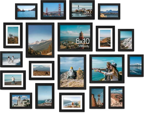 Miniatura 34 de Vittanly Paquete de 7 Marcos de Fotos, Marcos de Fotos Collage Decoración de Pared para Pared o Mesa, Múltiples Tamaños con 1 Pieza de 11x14