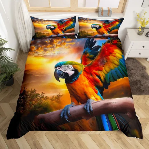 Miniatura 20 de Juego de ropa de cama floral, funda de edredón de flores de iris de colibrí, tamaño matrimonial, jardín, botánico, magnífica, funda de edredón