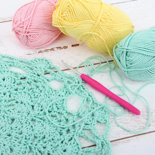 Miniatura 2 de Threadart Crochet - Juego de hilo de algodón 100 % puro, colores de ambiente de playa, paquete de 4 madejas cada una de 1.76 onzas, hilo de estambre