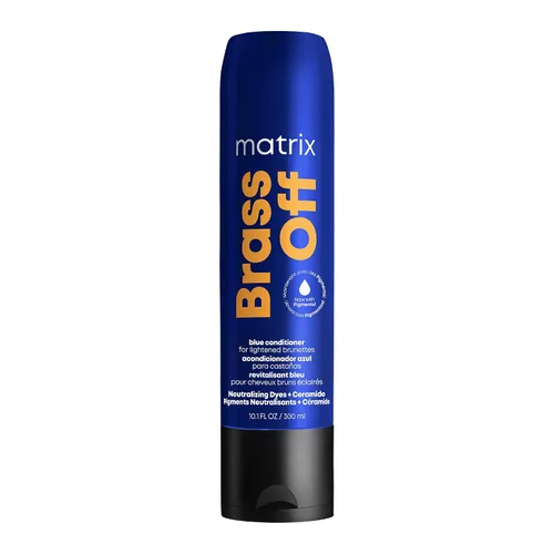 Matrix Acondicionador Brass Off Blue – Tonifica y elimina los matices de naranja cobrizo, acondicionador pigmentado para cabello teñido y morenas