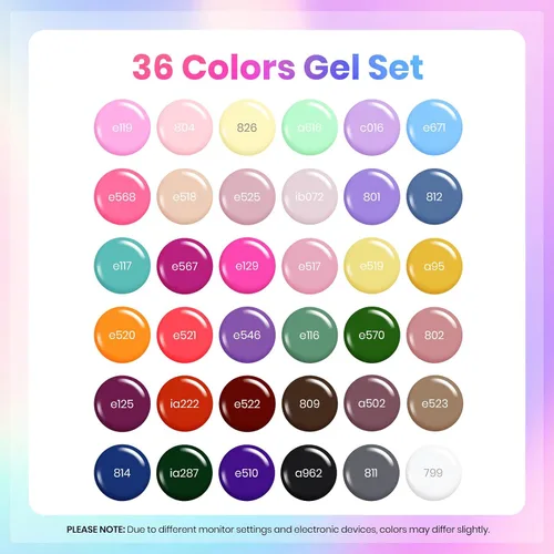 Miniatura 52 de Beetles - Kit de esmalte de uñas de gel con luz UV – 80 piezas de encantamiento de color, kit de uñas de gel de 55 colores con capa base de todo