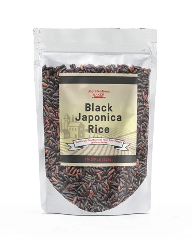 Unpretentious Arroz japonés negro, (5 libras), buena fuente de fibra dietética, sabor a nuez