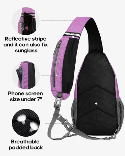Miniatura 47 de WATERFLY Bolsa pequeña de senderismo: mochila cruzada para el pecho, mochila para hombres y mujeres con correa de hombro agradable a la piel
