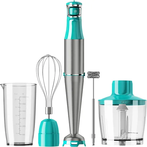 Miniatura 19 de Turelar Licuadora de inmersión de mano, licuadoras eléctricas con cable, batidora portátil con 2 velocidades de mezcla y emulsionante de cuchillas