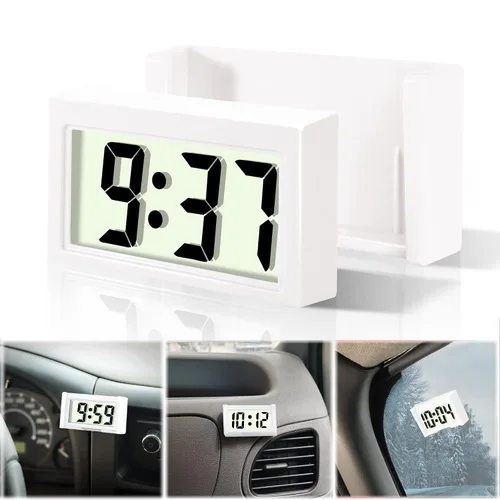 Miniatura 8 de Betus Reloj digital para tablero de instrumentos de automóvil, reloj adhesivo para vehículos con pantalla jumbo de hora y día