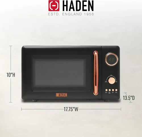 Miniatura 4 de Haden Horno microondas de 700 vatios y 0.7 pies cúbicos con controles digitales, descongelación e inicio instantáneo para encimera