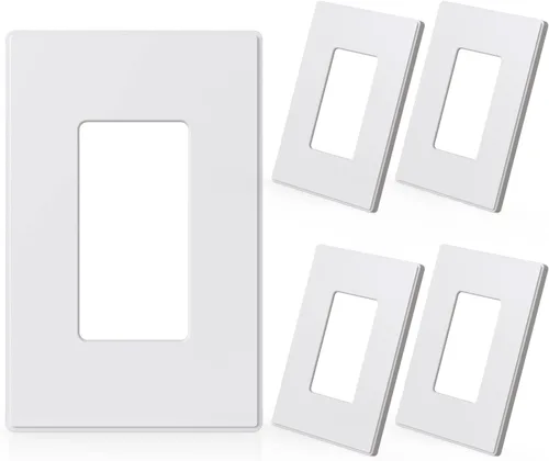 Miniatura 30 de ELEGRP Placas decorativas de pared de 3 segmentos sin tornillos, cubierta de placa frontal termoplástica irrompible para interruptor de toma