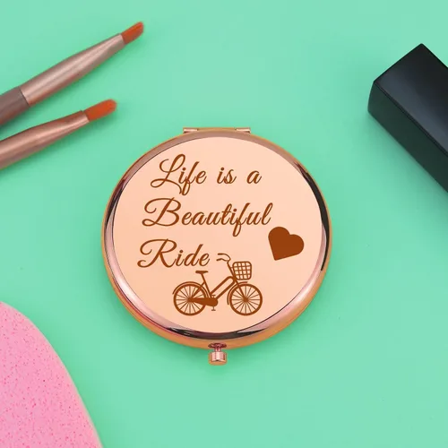 Miniatura 5 de Regalo de ciclismo para niña, espejo de maquillaje compacto, para amantes de la bicicleta, regalo para mujeres, amigas, regalo de bicicleta