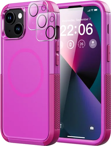 Miniatura 17 de Diverbox Funda para iPhone 13 [compatible con MagSafe] [con protector de pantalla] [a prueba de golpes] [a prueba de caídas] Funda de protección