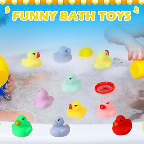 Miniatura 6 de Mini pato de goma a granel, juego de juguetes de baño a granel, mini patos coloridos, juguete de baby shower, decoración de fiesta de cumpleaños