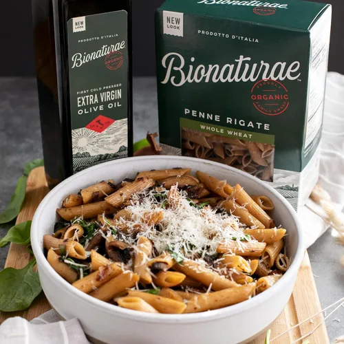 Miniatura 6 de Bionaturae Penne Rigate - Fideos de pasta de trigo integral, certificado Kosher, alto contenido de proteínas, verificado sin OMG, certificado USDA