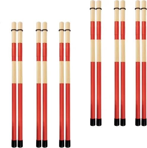 Miniatura 7 de 1 par de baquetas de bambú Punk para música jazz y folk en color rojo