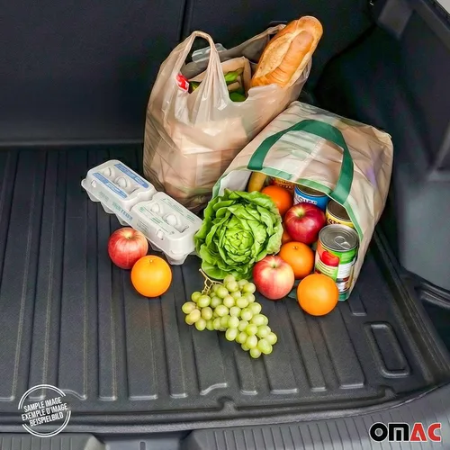 Miniatura 7 de OMAC Alfombrillas para maletero Honda Fit Hatchback 5 puertas 2007-2008 Moldeado 3D Cargo Liner - Negro - Caucho - Protección para todo