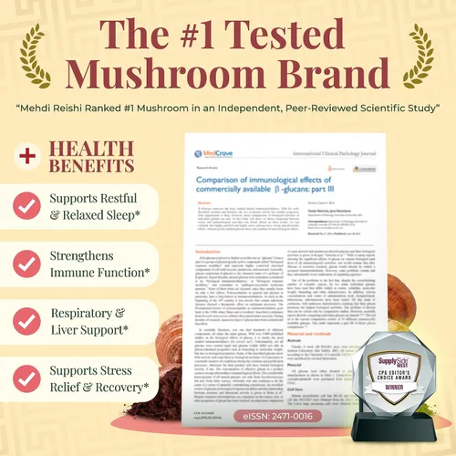 Miniatura 6 de Extracto de hongo Reishi orgánico en polvo para el cuerpo fructífero 35% beta glucano - 100% puro, premium y orgánico - 30 porciones - Ganoderma