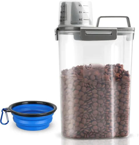 TIOVERY Recipiente mejorado para almacenamiento de comida para perros pequeño, recipiente hermético para comida de gatos, recipiente para comida de