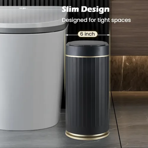 Miniatura 5 de SYNCVIBE Cubo de basura con sensor de baño con tapa automático de 2 galones con sensor pequeño, sensor de movimiento de 7.5 litros, cubo de basura