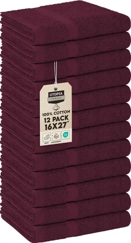 Miniatura 23 de Utopia Towels, Paquete de 24 toallas de salón, no a prueba de blanqueador, 16 x 27 pulgadas, toallas de algodón altamente absorbentes para manos