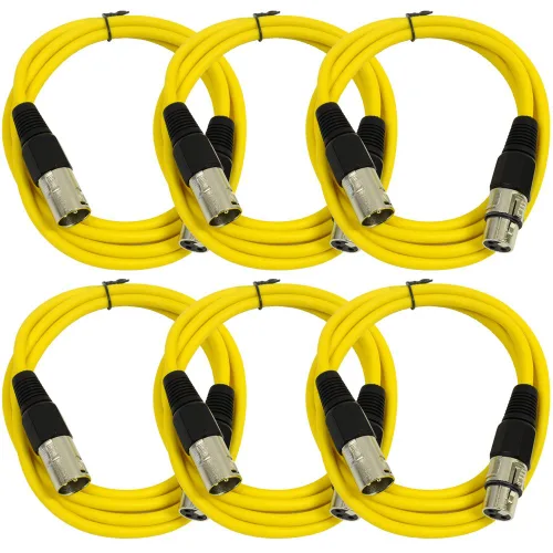 Miniatura 41 de Seismic Audio SAXLX-2Brown-Paquete de 6 cables de conexión XLR de 2 pies marrones - Cables de micrófono - Cables XLR macho a hembra - 2 pies