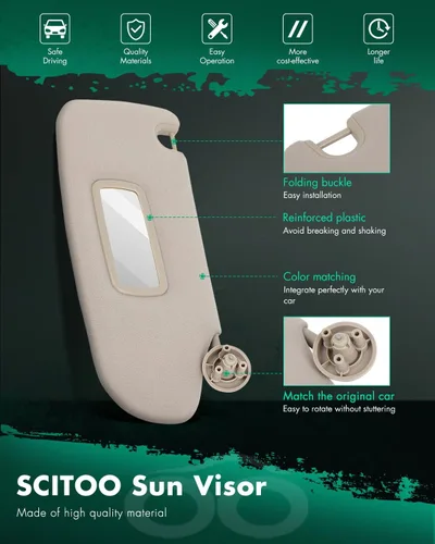 Miniatura 3 de Visor de sol para pasajero derecho gris sin techo solar para 2002-2005 para Dodge para Ram 1500, 2003-2005 para Dodge para Ram 2500, 2003-2005