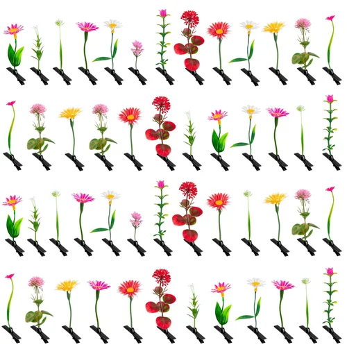 50 pinzas para brotes de hierba, horquillas de flores para mujeres, niñas, niños, fiesta, escuela