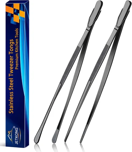 Miniatura 8 de Jetkong 2 pinzas de cocina de 40.6 cm, extra grandes, de acero inoxidable, para alimentos, pinzas de cocina gigantes (color dorado)