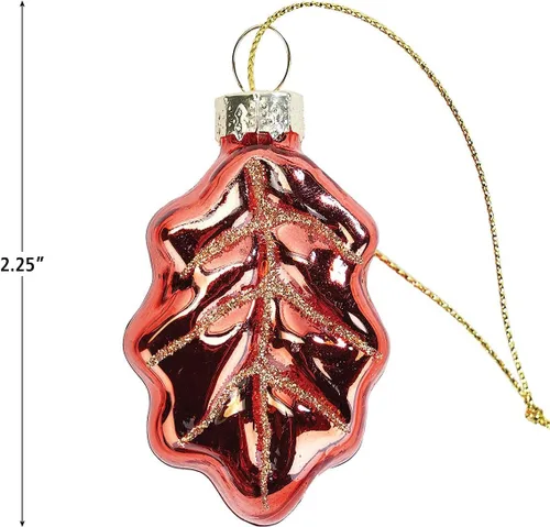 Miniatura 2 de Lillian Vernon Adornos de cristal de otoño de bellotas y hongos, juego de 12, mini árbol para decoración del hogar para otoño, Acción de Gracias