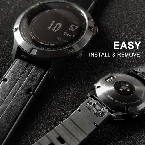 Miniatura 6 de Abanen Correas de Reloj de Cuero para Garmin Fenix 8 / epix Pro/Tactix 8 (47mm), QuickFit 22mm de Cuero Genuino Suave con Correa de Muñeca