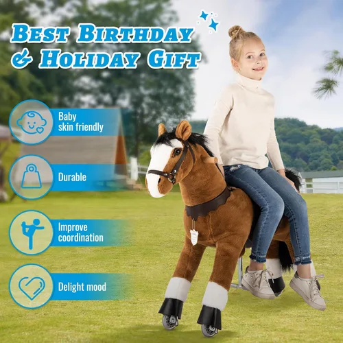 Miniatura 3 de Pony de acción UFREE, paseo en juguete, caballo móvil mecánico, diversión para niños de 3 a 9 años, altura de 36 pulgadas, M