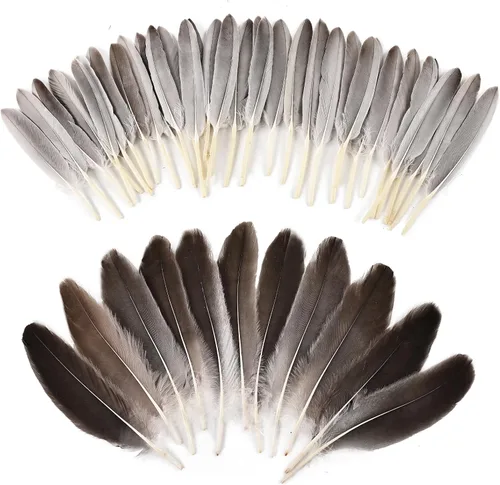 Miniatura 16 de iHUFeather 270 plumas de ganso azul aguamarina para manualidades, 2 estilos de 4 a 7 pulgadas, plumas naturales a granel para bricolaje, cosplay