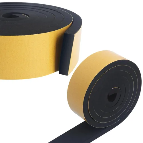 Miniatura 32 de Cinta de espuma de alta densidad, tira de sellado impermeable, tiras CR de neopreno, adhesivo de una sola cara, sello de EVA 1 pulgada de ancho x