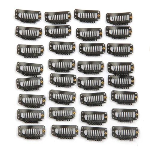 Miniatura 11 de 20 clips de metal a presión para extensiones de cabello DIY con clip, 9 dientes, 0.04 oz/pieza, 9 dientes, 0.04 oz/pieza, color marrón oscuro Marrón