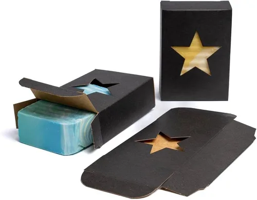 Miniatura 2 de Cajas de jabón para ventana de estrellas, embalaje reciclable de papel kraft para jabón hecho a mano, embalaje artesanal, cumpleaños, vacaciones