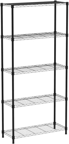 Miniatura 5 de Estantes de almacenamiento de 5 niveles, capacidad de 1250 libras, estantería de alambre resistente, estante de metal NSF, estante de almacenamiento
