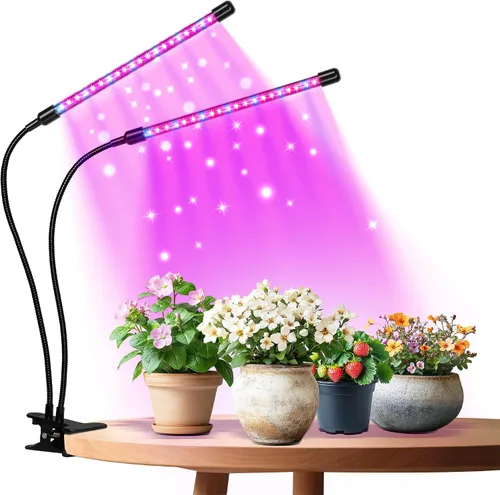 Miniatura 9 de iPower 21 Luz LED de Crecimiento con Espectro Completo para Plantas de Interior, Cuello de Cisne Ajustable, 3 Modos de Luz y 10 Niveles Regulables